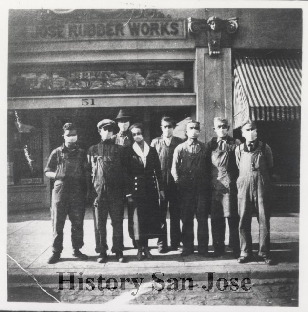 Masked+employees+of+the+San+Jose+Rubber+Works+during+the+influenza+epidemic+of+1918