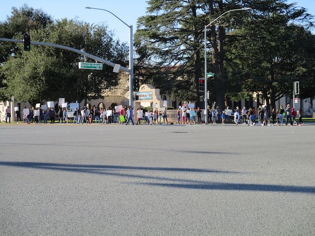 A+group+of+parents+and+their+children+protest+schools+staying+closed+in+front+of+Fremont+High+School