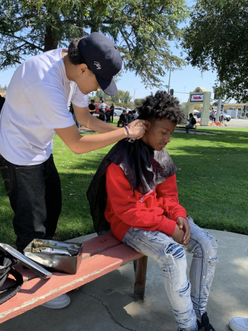 Student barber on FHS campus